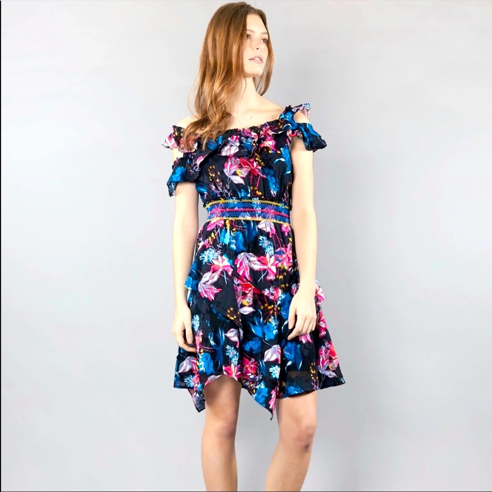 Tanya Taylor Black with Pink/Blue Floral Dress